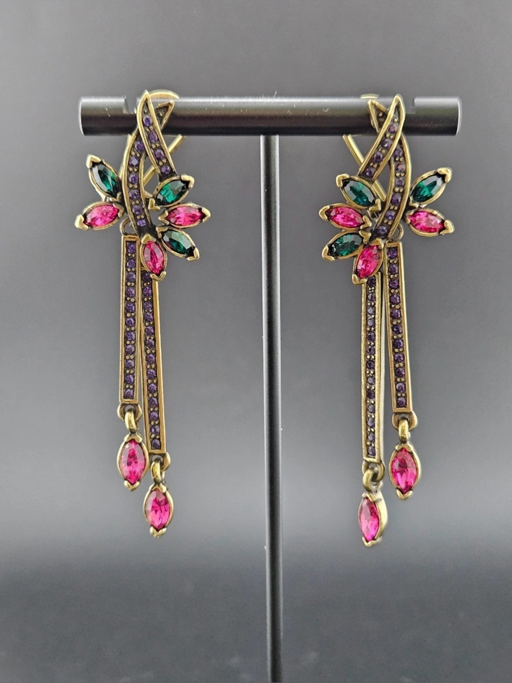 Heidi Daus Vintage earrings, “My Iris Garden"